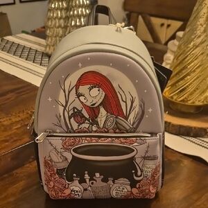 Hot Topic Gray and Black Backpack with Artistic Design